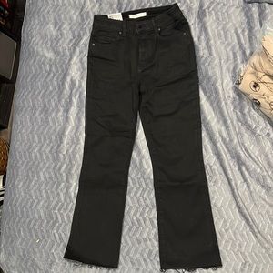 Black High Rise Cropped Boot Jeans